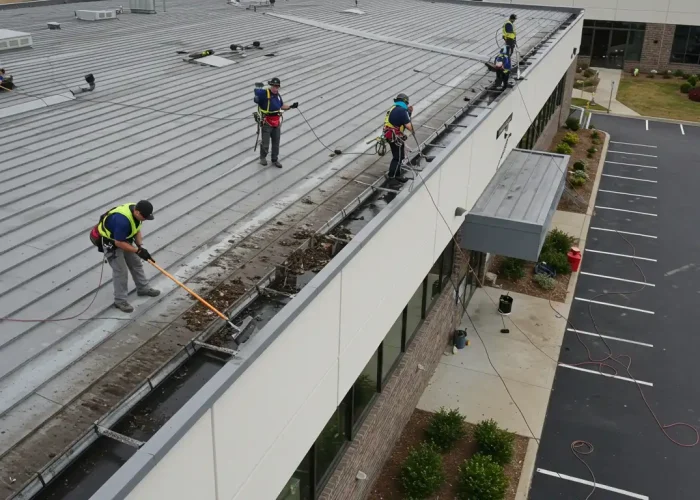 Commercial Roof Gutter Cleaning