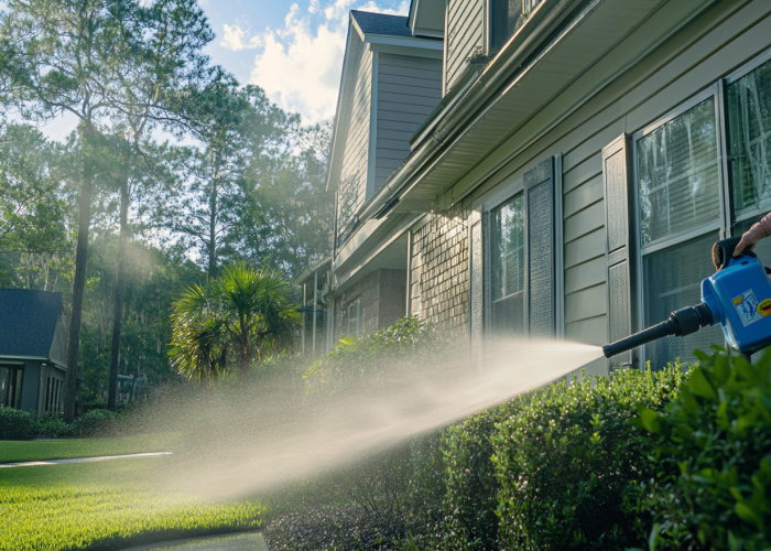 u5456191734_A_worker_using_a_low-pressure_soft_washing_system_6a869ed6-c270-4503-8244-2abe9b3ca8e8_0 Worker using a low-pressure soft washing system to clean an exterior surface.